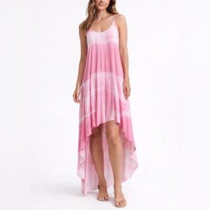 Pink and White Tie-Dye Maxi Dress - Size Small